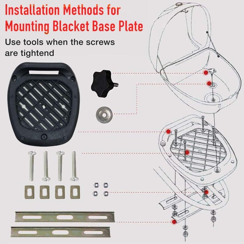 Japard Motorcycle Top Case 28L Rear Box Daily Tail Box Trunk Lockable Storage Carrier Waterproof Universal Mounting for Helmet Luggage (28L) - Image 5